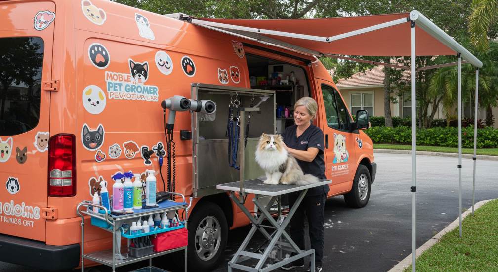 Mobile Pet Grooming fully equipped van