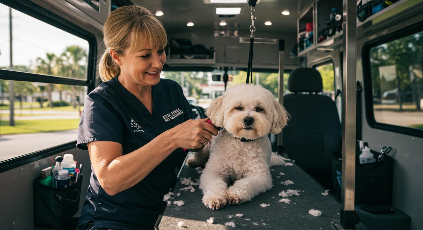 Peaceful dog grooming mobile miami